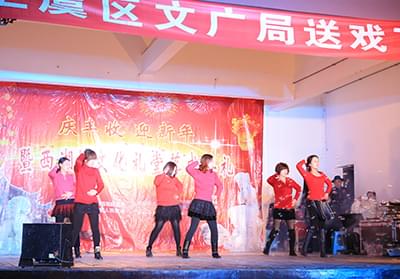 2014年元宵節公司排舞隊在豐惠西湖村演出《愛你就把我來追》
